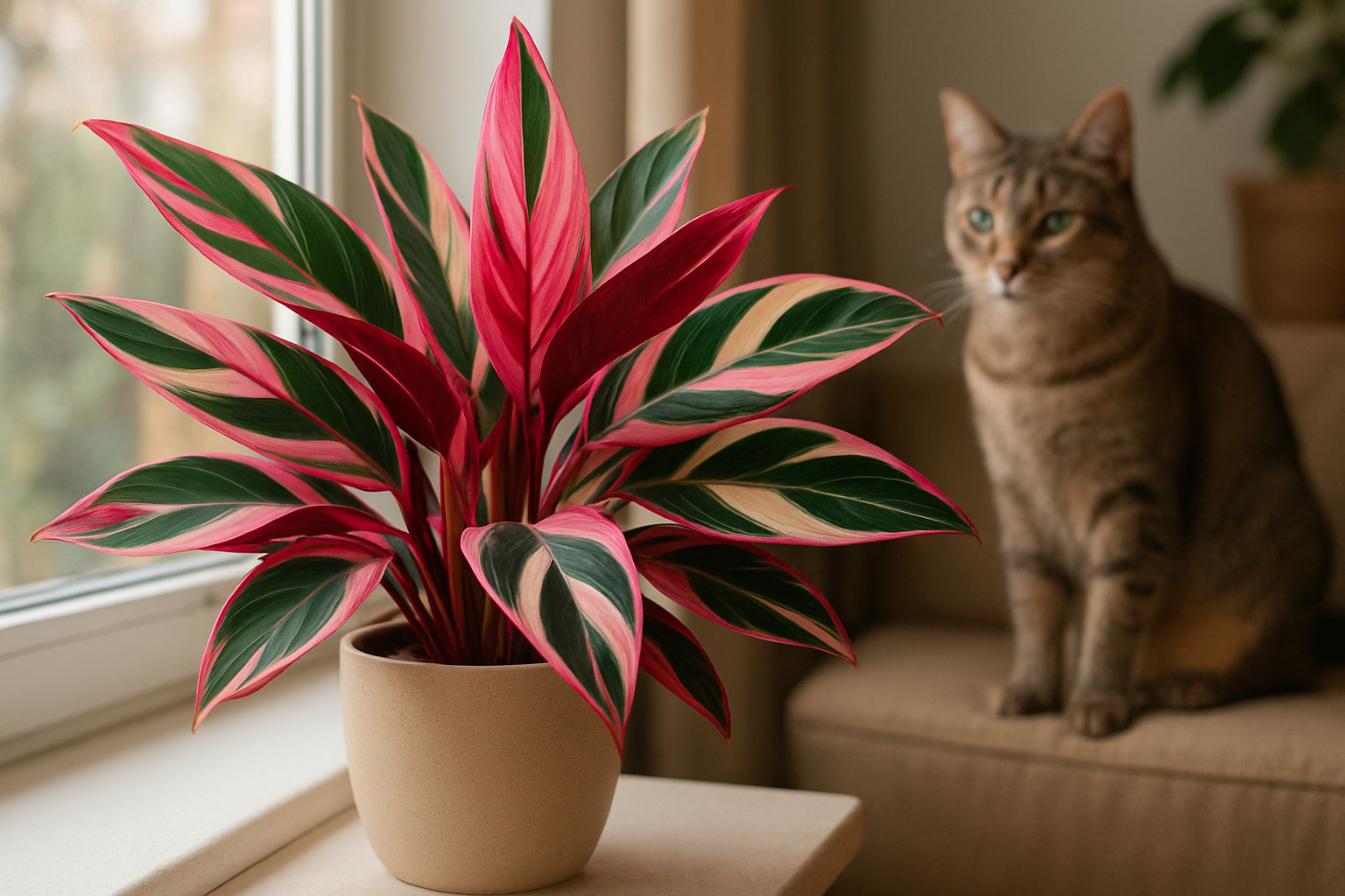 discover if stromanthe triostar is toxic to cats. learn about the potential risks, symptoms of toxicity, and safe alternatives for your feline friend.