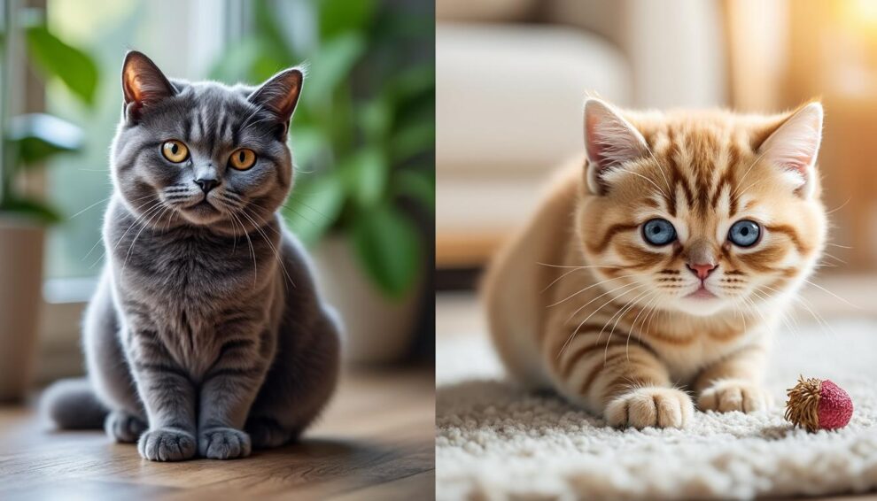 What’s the difference between a British Shorthair and a Scottish Fold?